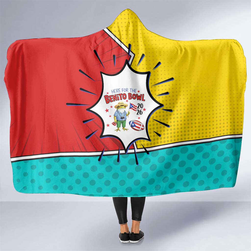 Benito Bowl Puerto Rican Frog Hooded Blanket Playful Pop‑Culture Game Day