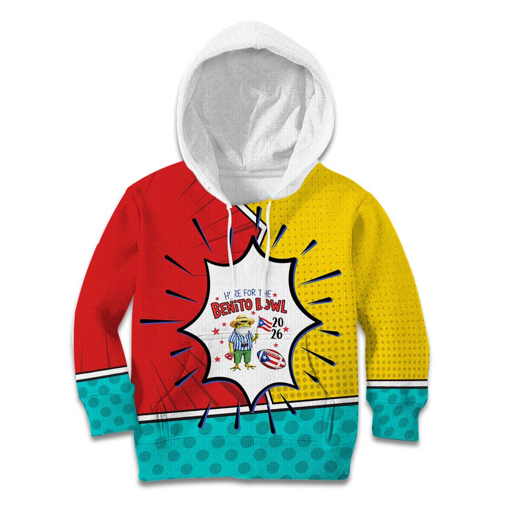 Benito Bowl Puerto Rican Frog Kid Hoodie Playful Pop‑Culture Game Day