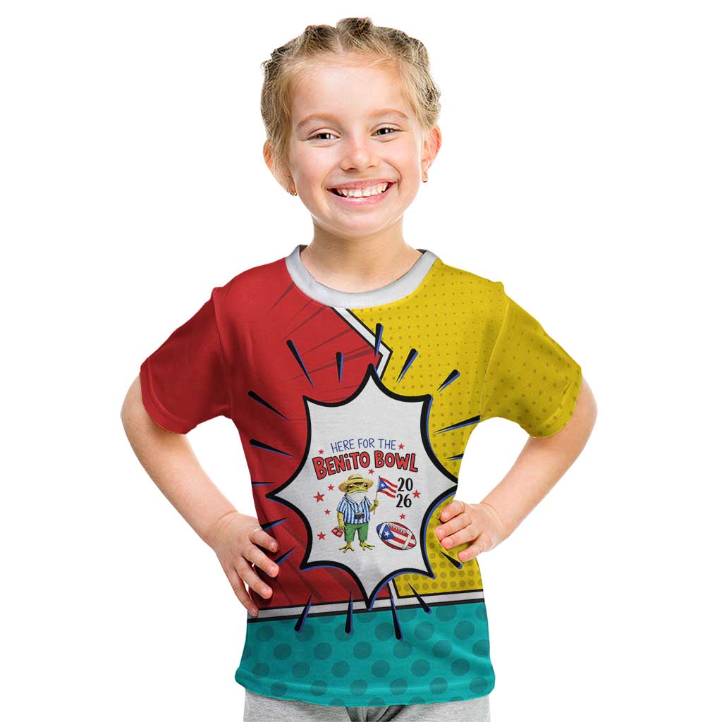 Benito Bowl Puerto Rican Frog Kid T Shirt Playful Pop‑Culture Game Day