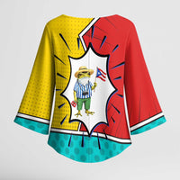 Benito Bowl Puerto Rican Frog Kimono Sleeve Blouse Playful Pop‑Culture Game Day