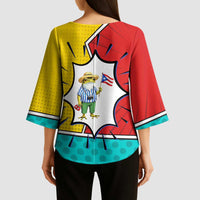 Benito Bowl Puerto Rican Frog Kimono Sleeve Blouse Playful Pop‑Culture Game Day