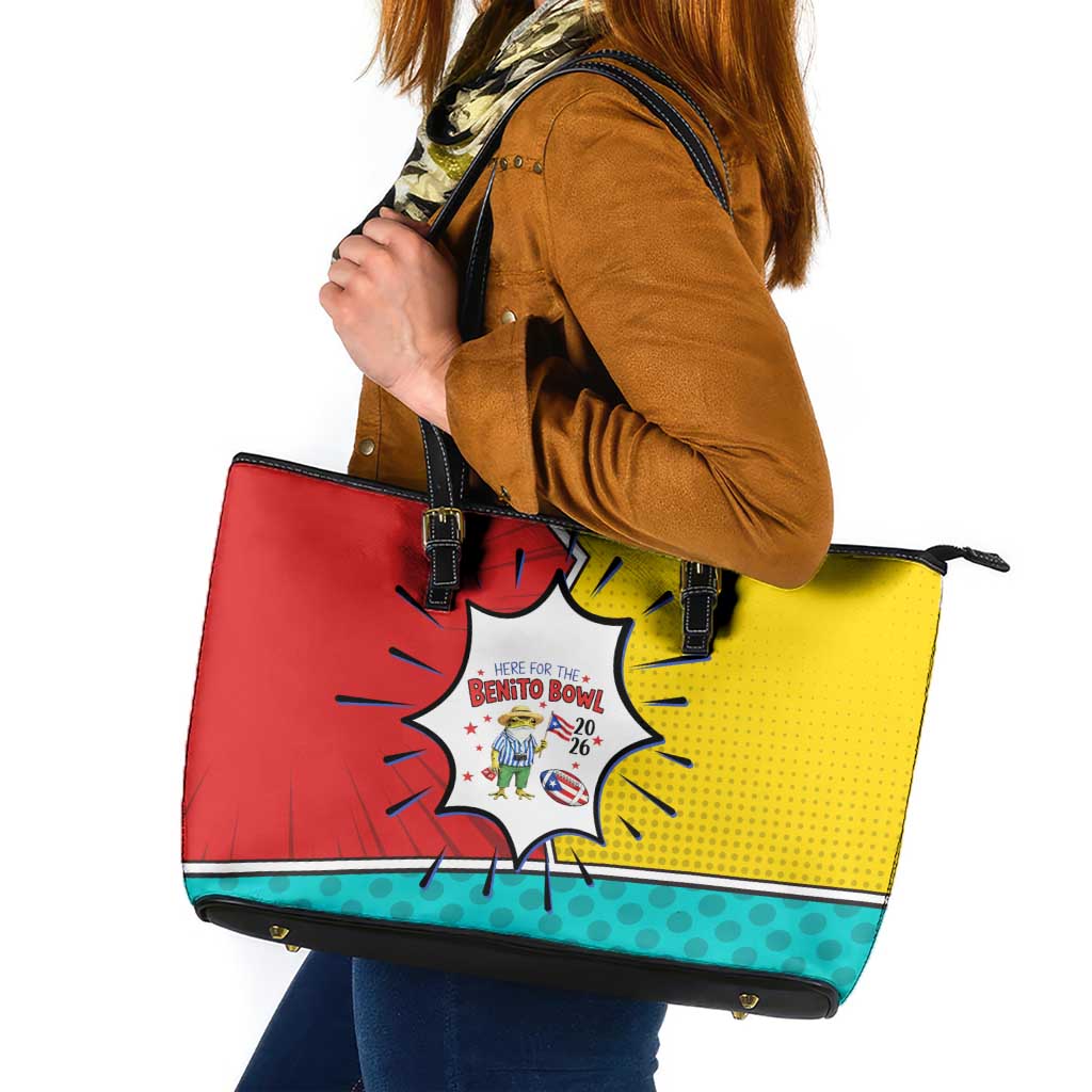 Benito Bowl Puerto Rican Frog Leather Tote Bag Playful Pop‑Culture Game Day