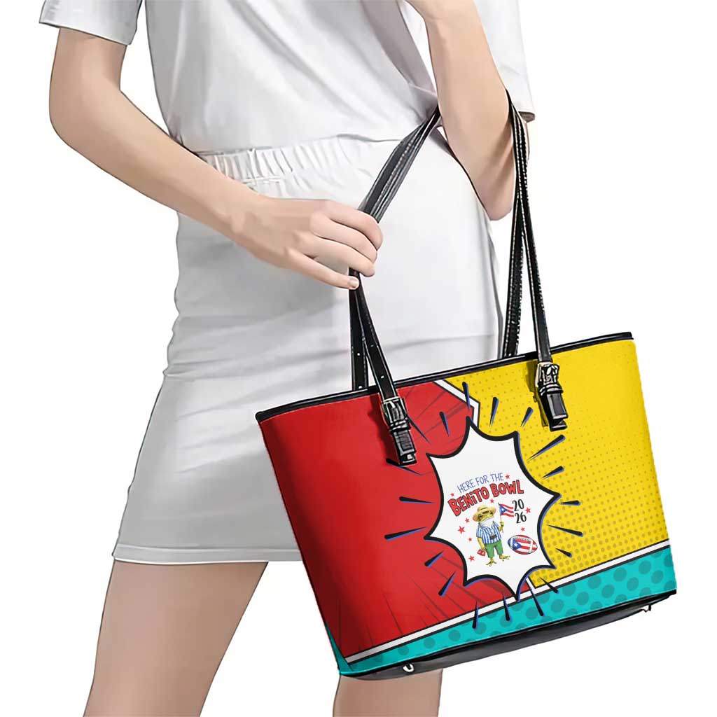 Benito Bowl Puerto Rican Frog Leather Tote Bag Playful Pop‑Culture Game Day