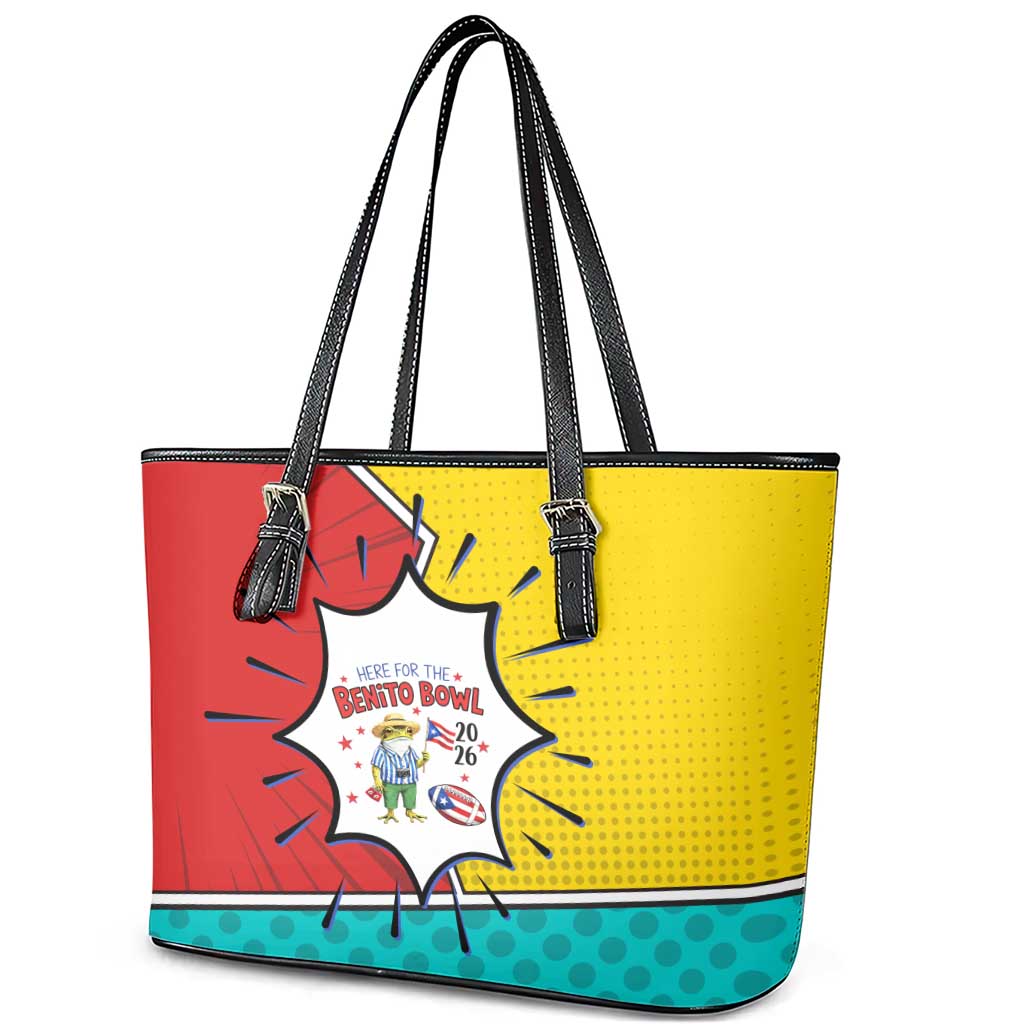 Benito Bowl Puerto Rican Frog Leather Tote Bag Playful Pop‑Culture Game Day