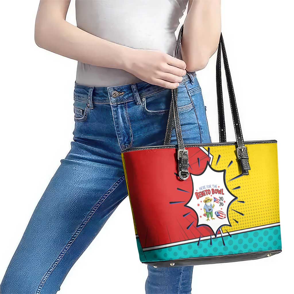 Benito Bowl Puerto Rican Frog Leather Tote Bag Playful Pop‑Culture Game Day