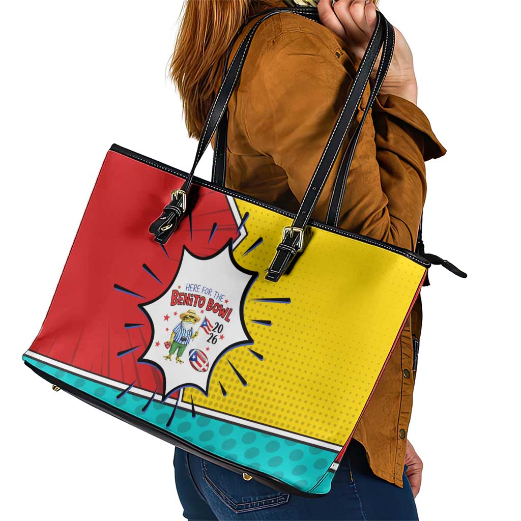 Benito Bowl Puerto Rican Frog Leather Tote Bag Playful Pop‑Culture Game Day