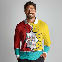 Benito Bowl Puerto Rican Frog Long Sleeve Polo Shirt Playful Pop‑Culture Game Day