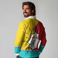 Benito Bowl Puerto Rican Frog Long Sleeve Polo Shirt Playful Pop‑Culture Game Day