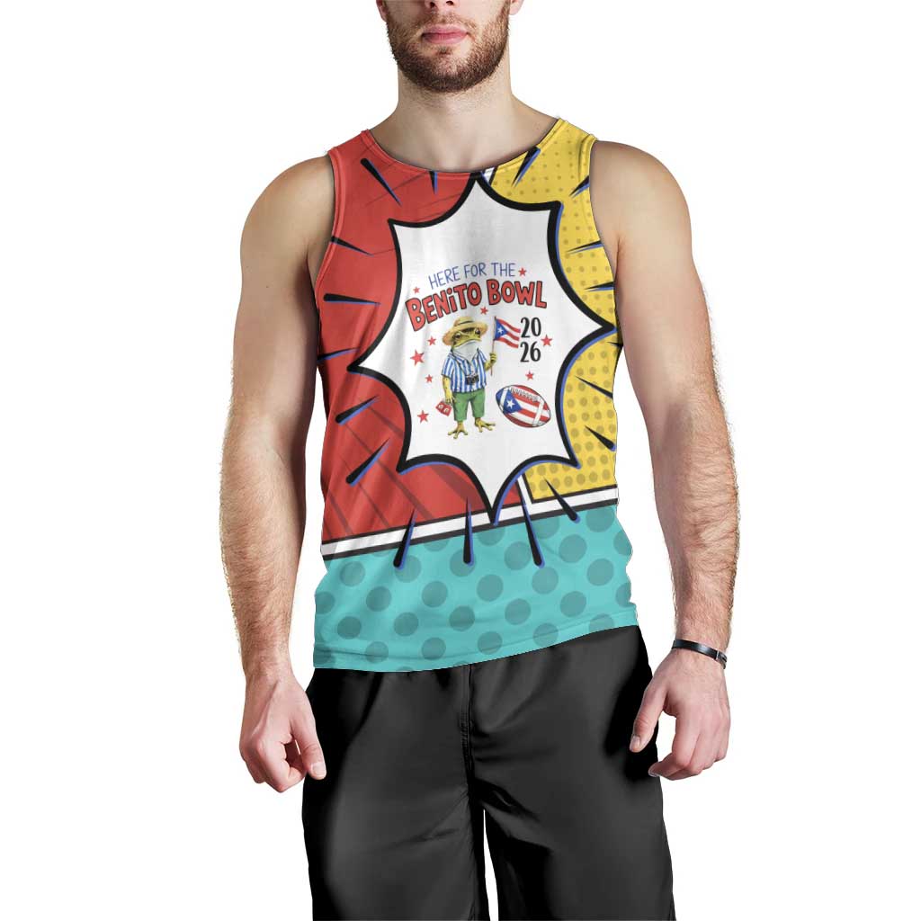 Benito Bowl Puerto Rican Frog Men Tank Top Playful Pop‑Culture Game Day