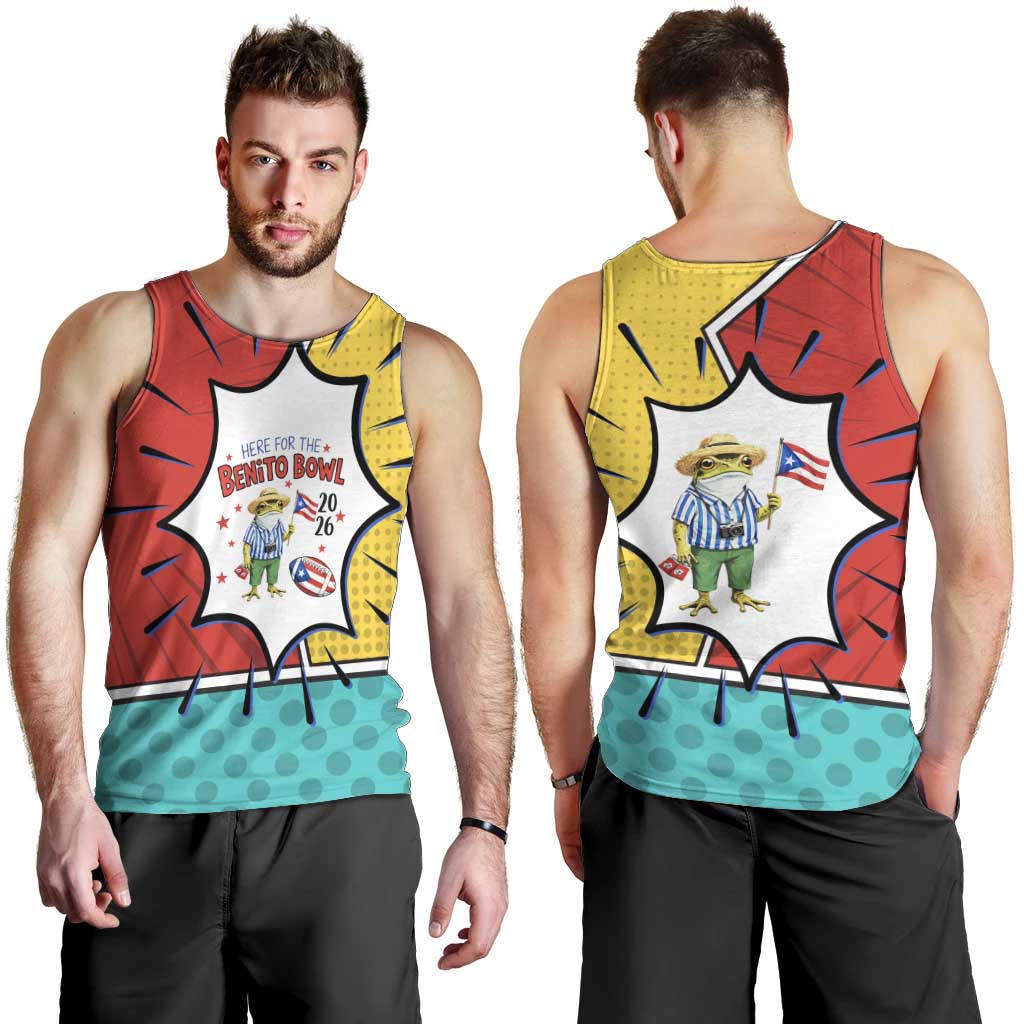 Benito Bowl Puerto Rican Frog Men Tank Top Playful Pop‑Culture Game Day