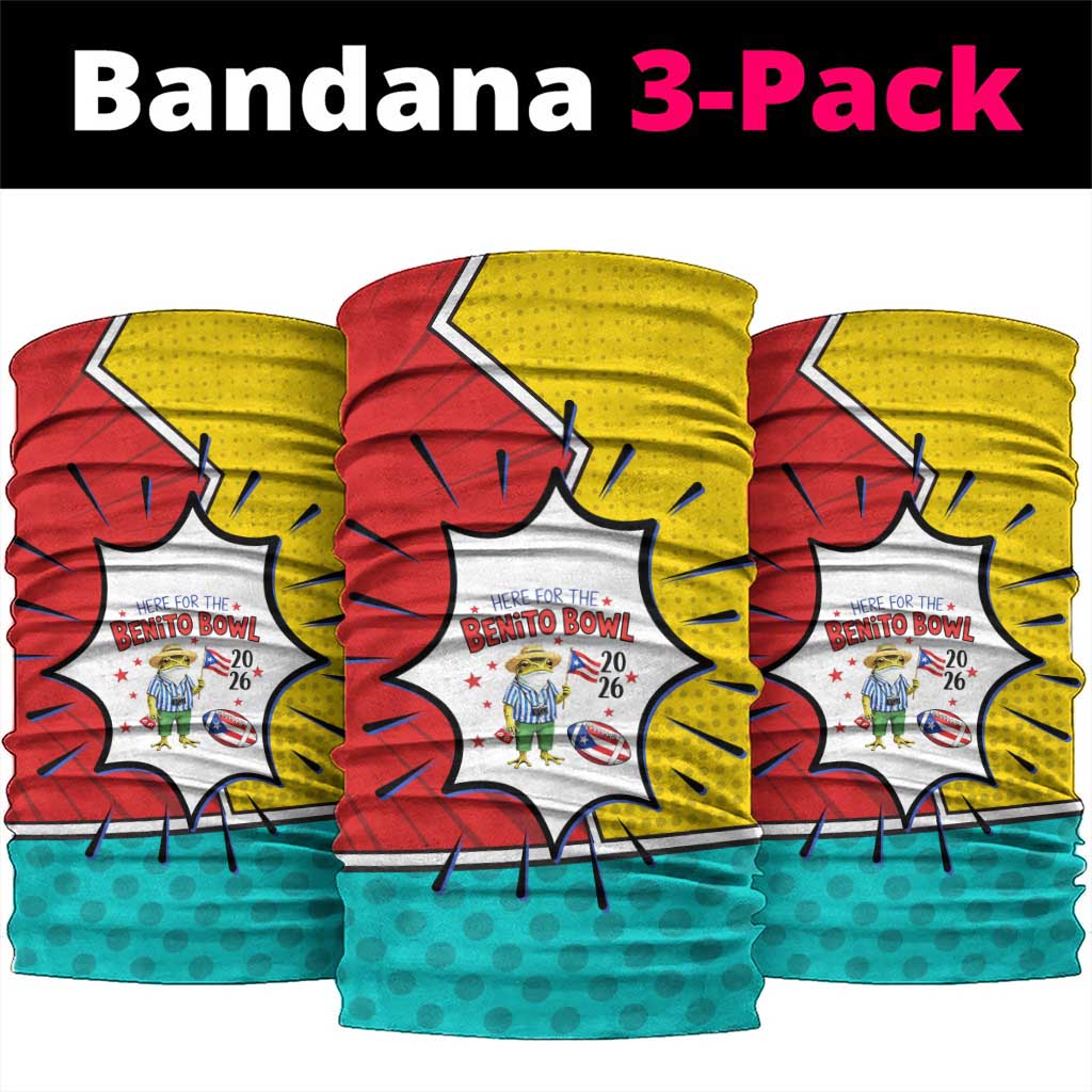 Benito Bowl Puerto Rican Frog Neck Gaiter Playful Pop‑Culture Game Day