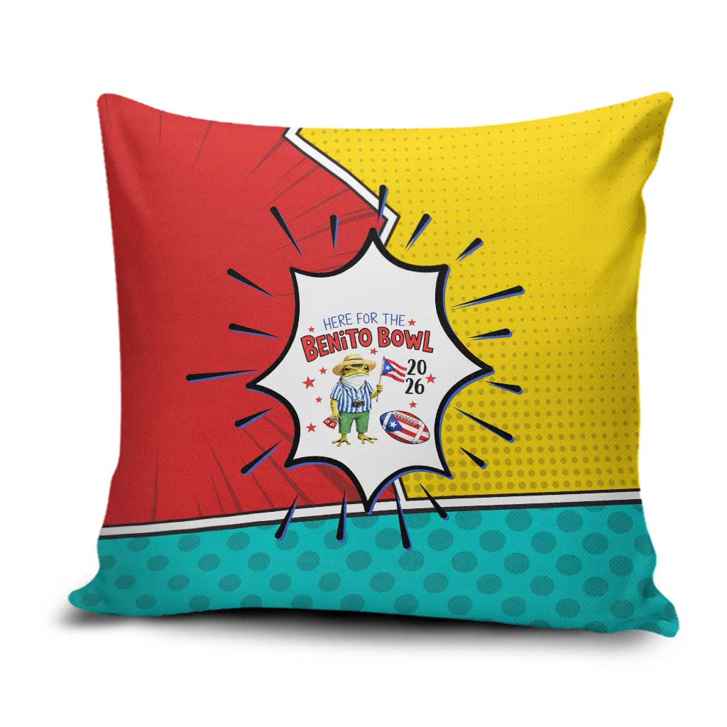 Benito Bowl Puerto Rican Frog Pillow Cover Playful Pop‑Culture Game Day