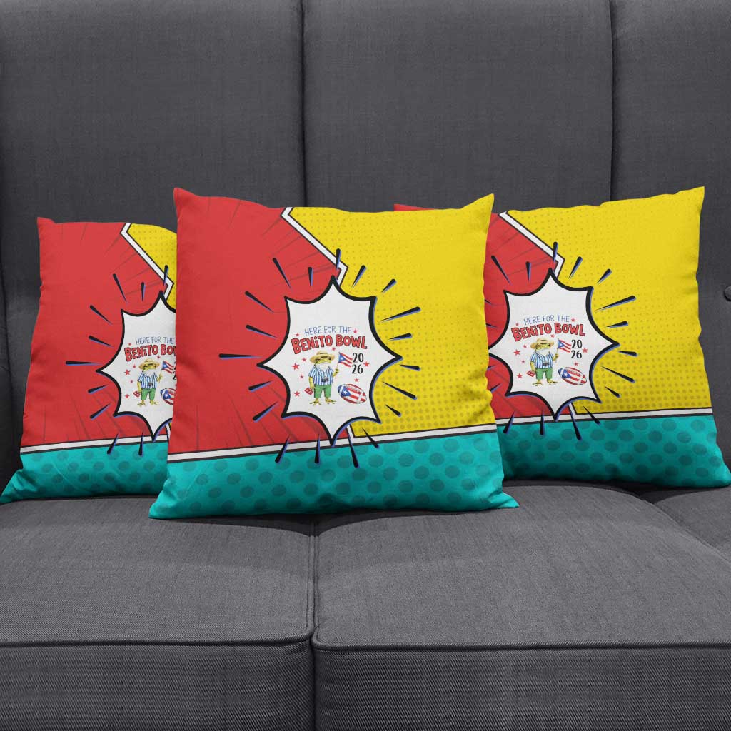 Benito Bowl Puerto Rican Frog Pillow Cover Playful Pop‑Culture Game Day