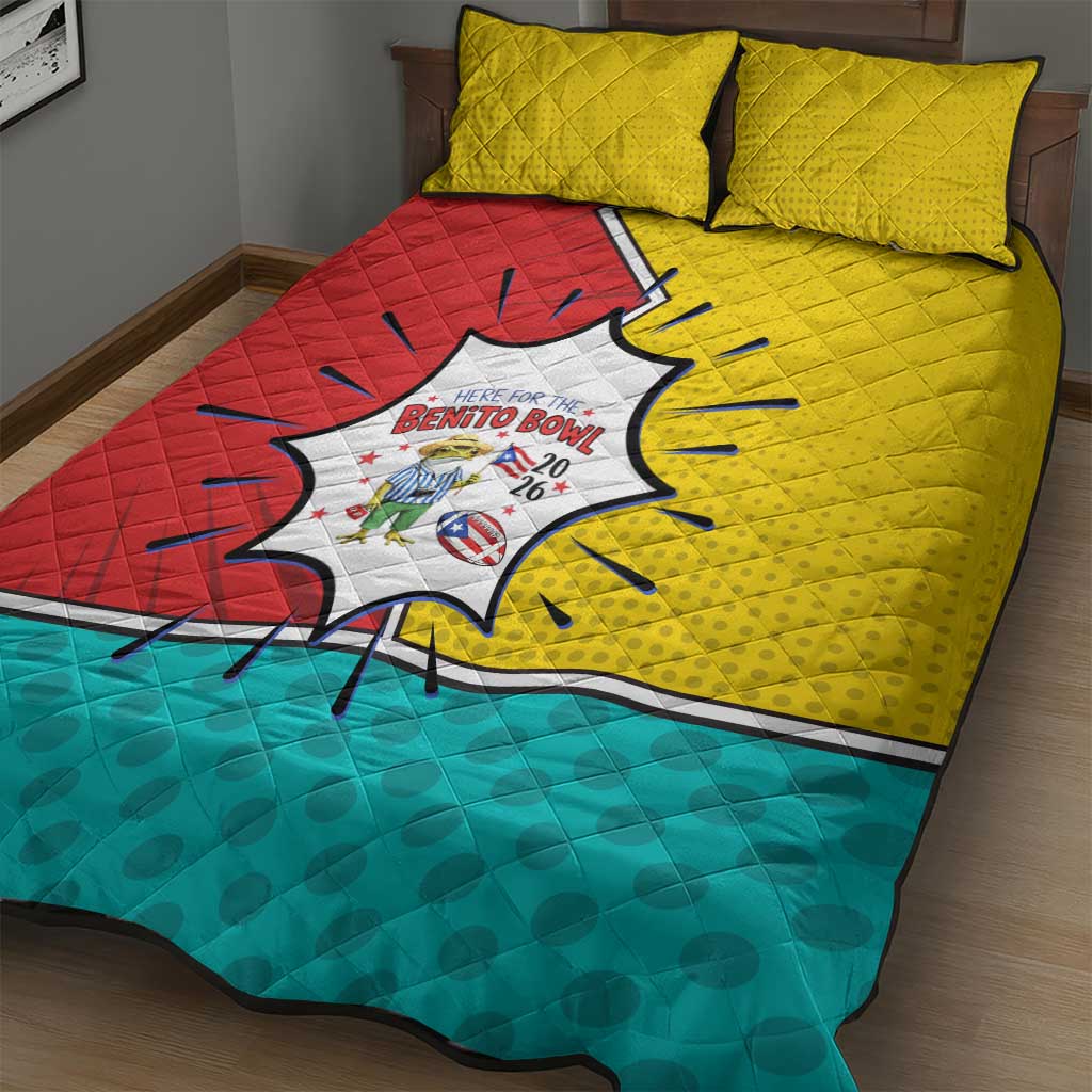 Benito Bowl Puerto Rican Frog Quilt Bed Set Playful Pop‑Culture Game Day