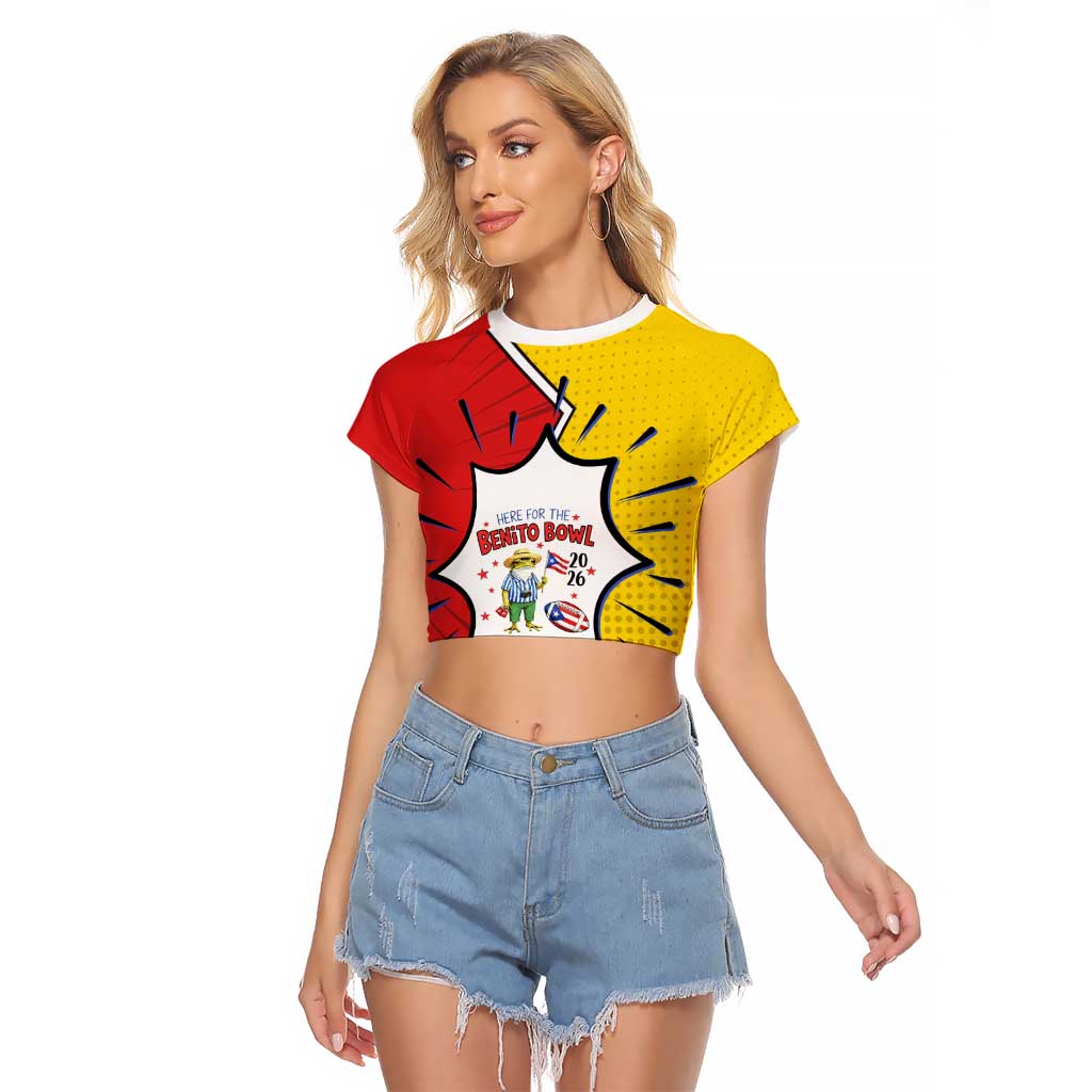 Benito Bowl Puerto Rican Frog Raglan Cropped T Shirt Playful Pop‑Culture Game Day