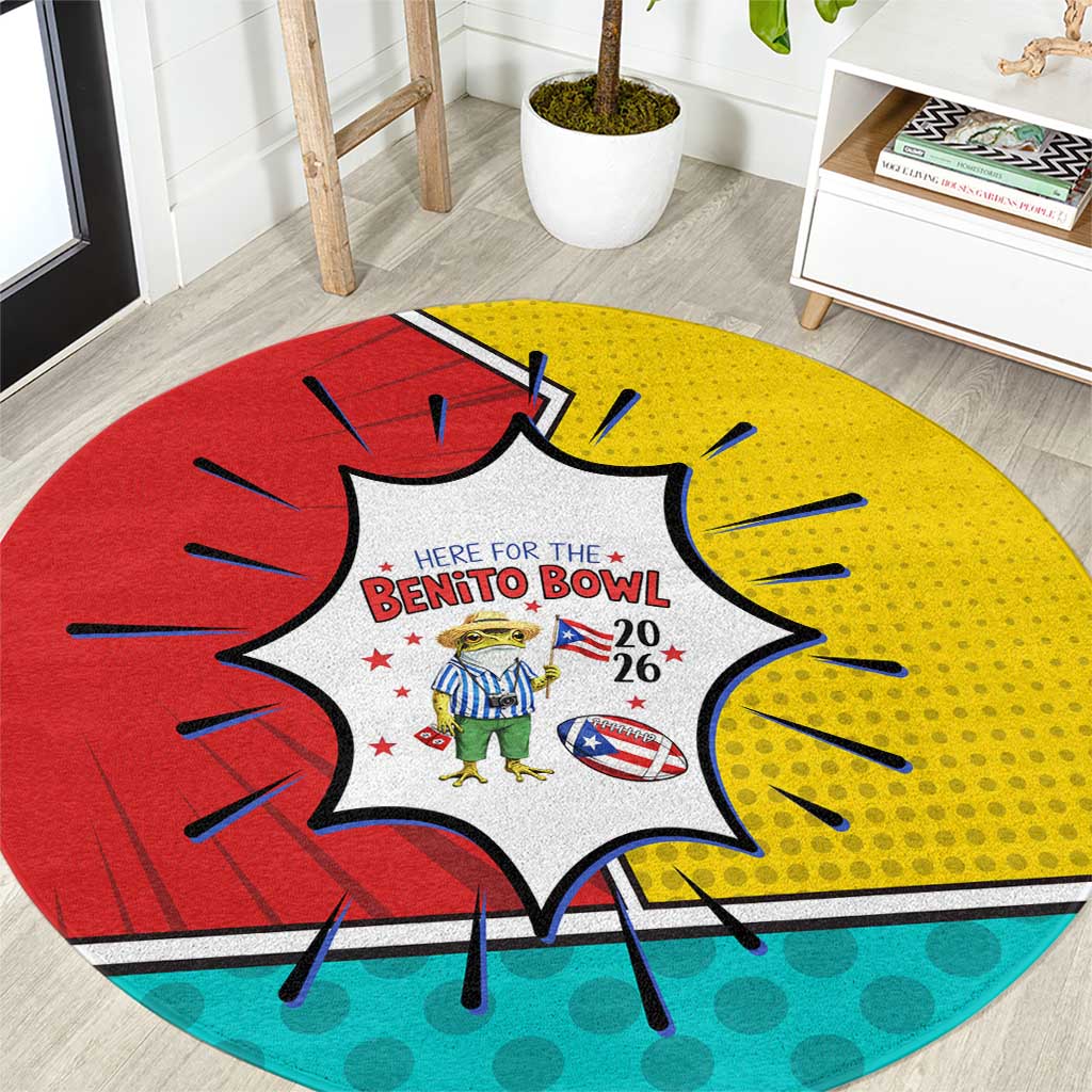 Benito Bowl Puerto Rican Frog Round Carpet Playful Pop‑Culture Game Day