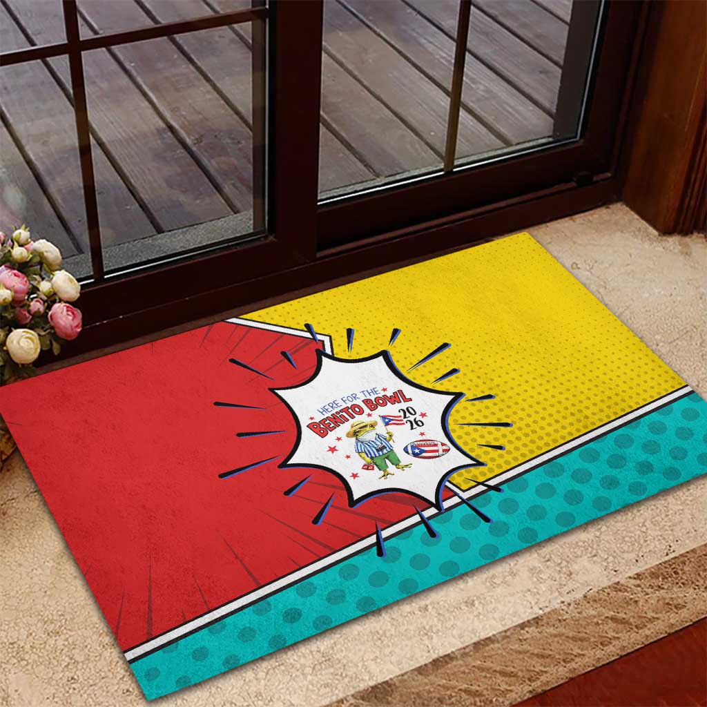 Benito Bowl Puerto Rican Frog Rubber Doormat Playful Pop‑Culture Game Day
