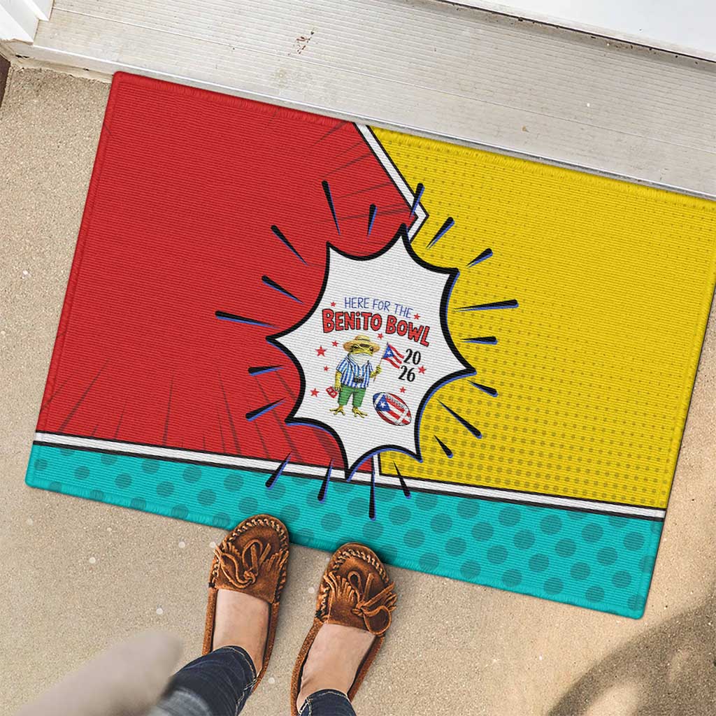 Benito Bowl Puerto Rican Frog Rubber Doormat Playful Pop‑Culture Game Day