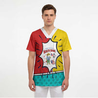 Benito Bowl Puerto Rican Frog Scrub Top Playful Pop‑Culture Game Day