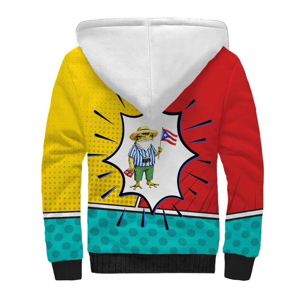 Benito Bowl Puerto Rican Frog Sherpa Hoodie Playful Pop‑Culture Game Day