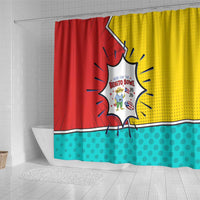Benito Bowl Puerto Rican Frog Shower Curtain Playful Pop‑Culture Game Day