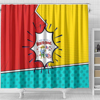 Benito Bowl Puerto Rican Frog Shower Curtain Playful Pop‑Culture Game Day