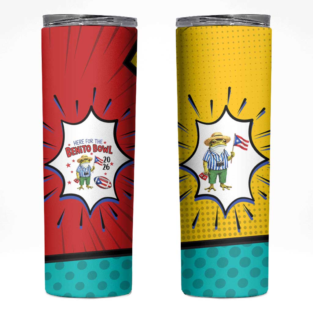 Benito Bowl Puerto Rican Frog Skinny Tumbler Playful Pop‑Culture Game Day