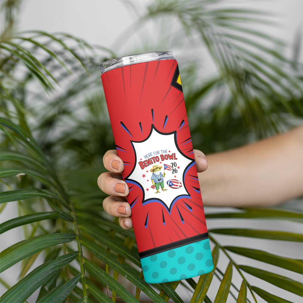 Benito Bowl Puerto Rican Frog Skinny Tumbler Playful Pop‑Culture Game Day