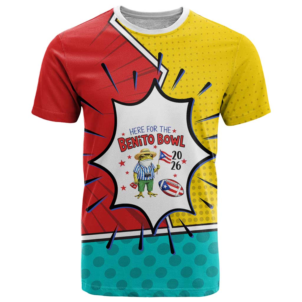 Benito Bowl Puerto Rican Frog T Shirt Playful Pop‑Culture Game Day