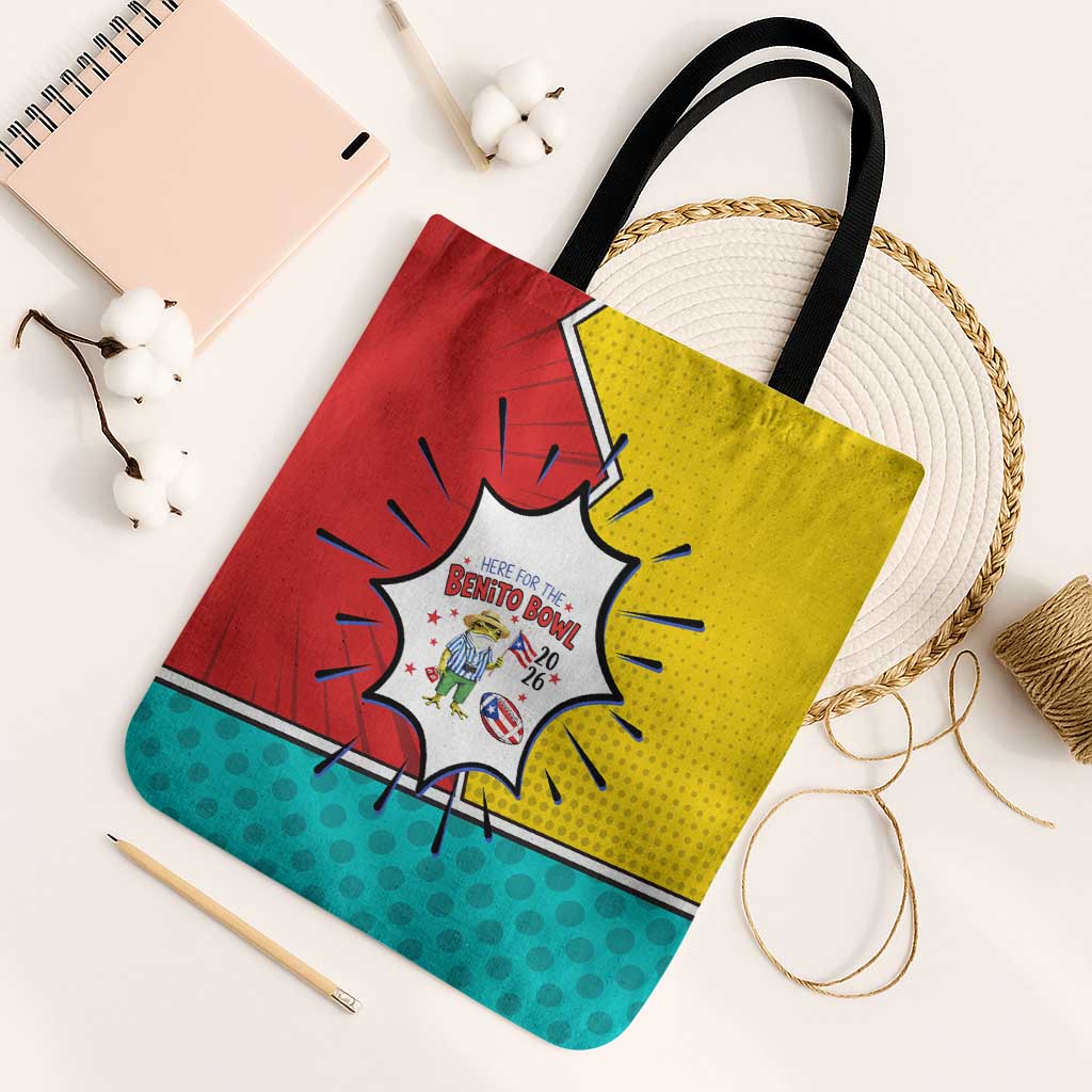 Benito Bowl Puerto Rican Frog Tote Bag Playful Pop‑Culture Game Day