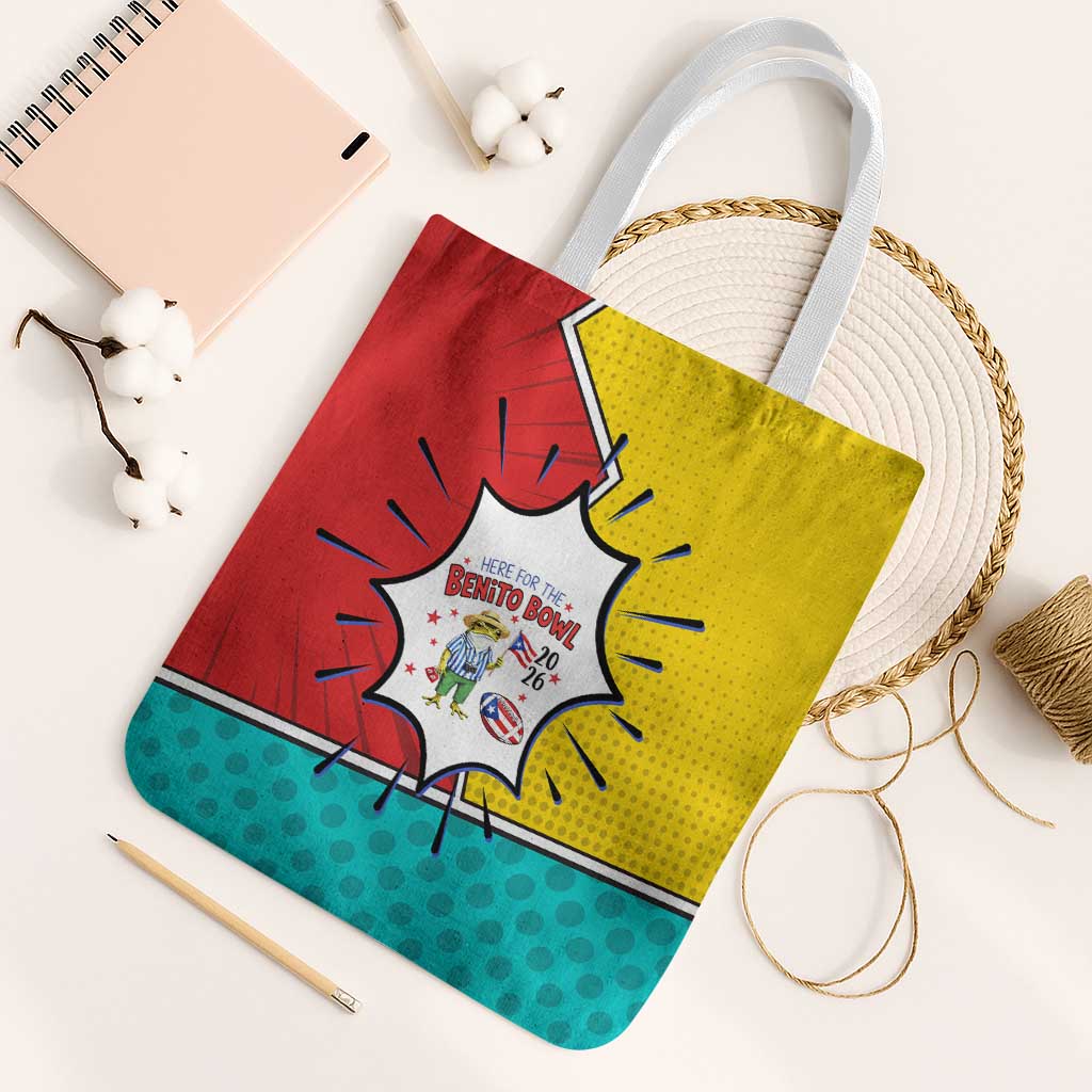 Benito Bowl Puerto Rican Frog Tote Bag Playful Pop‑Culture Game Day