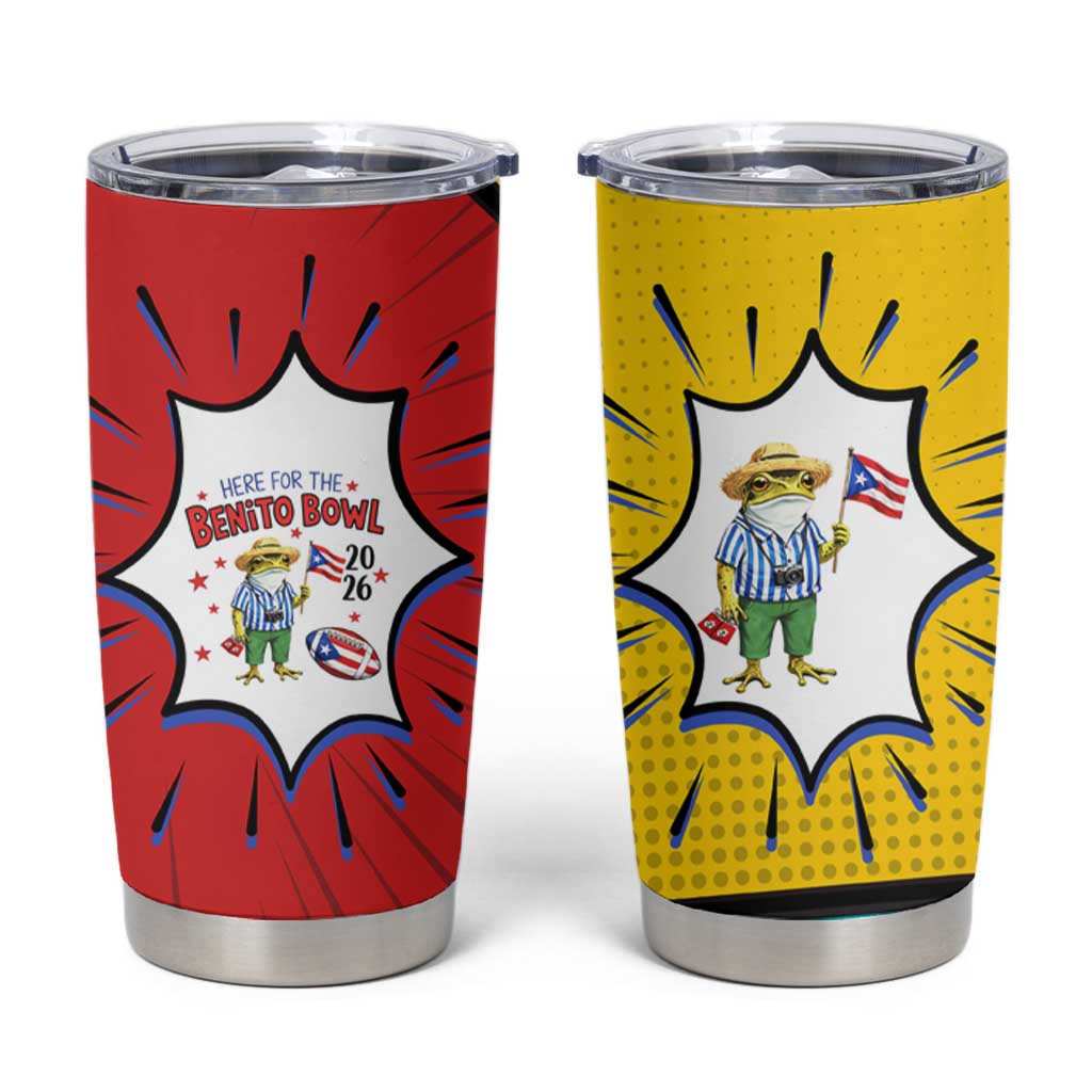 Benito Bowl Puerto Rican Frog Tumbler Cup Playful Pop‑Culture Game Day