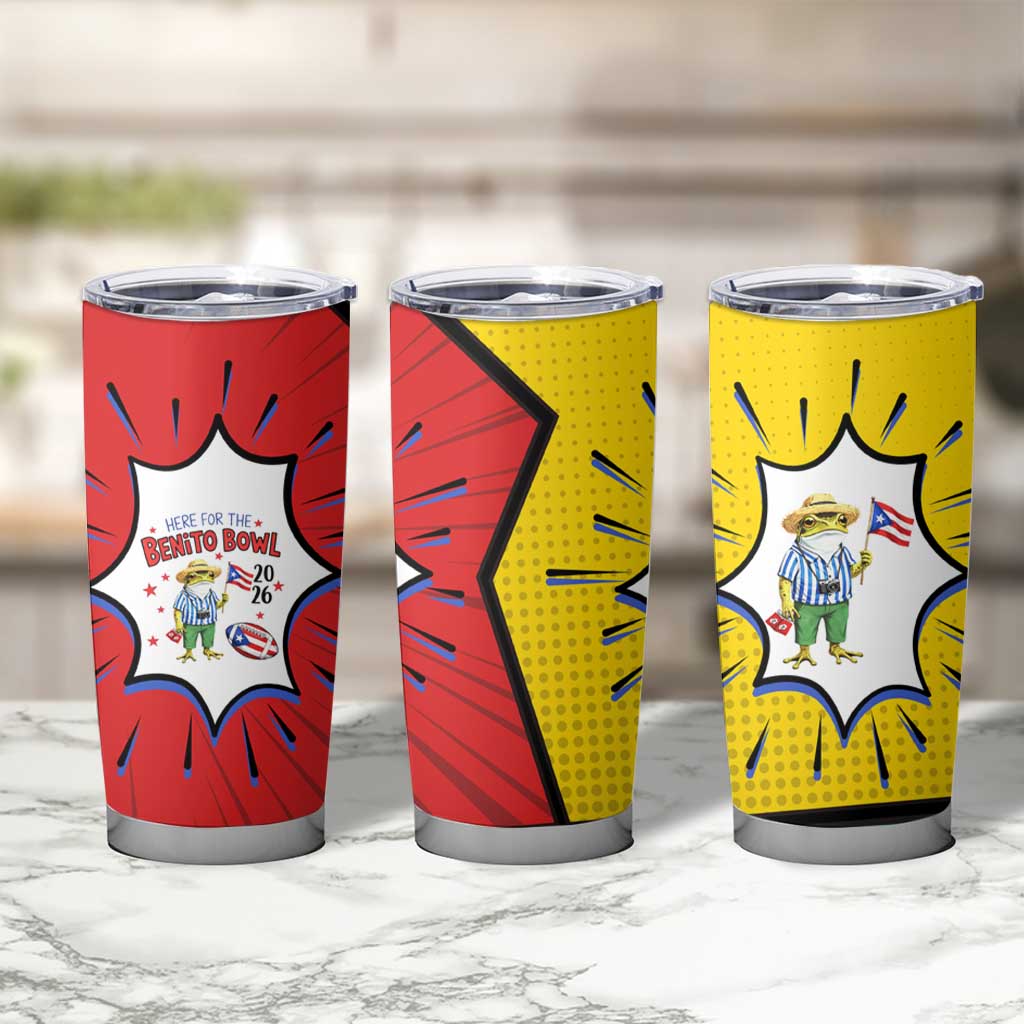 Benito Bowl Puerto Rican Frog Tumbler Cup Playful Pop‑Culture Game Day