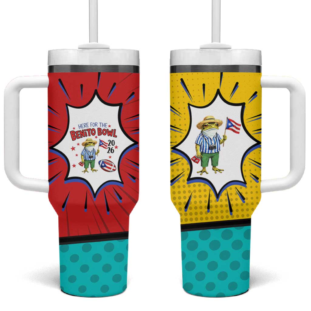 Benito Bowl Puerto Rican Frog Tumbler With Handle Playful Pop‑Culture Game Day