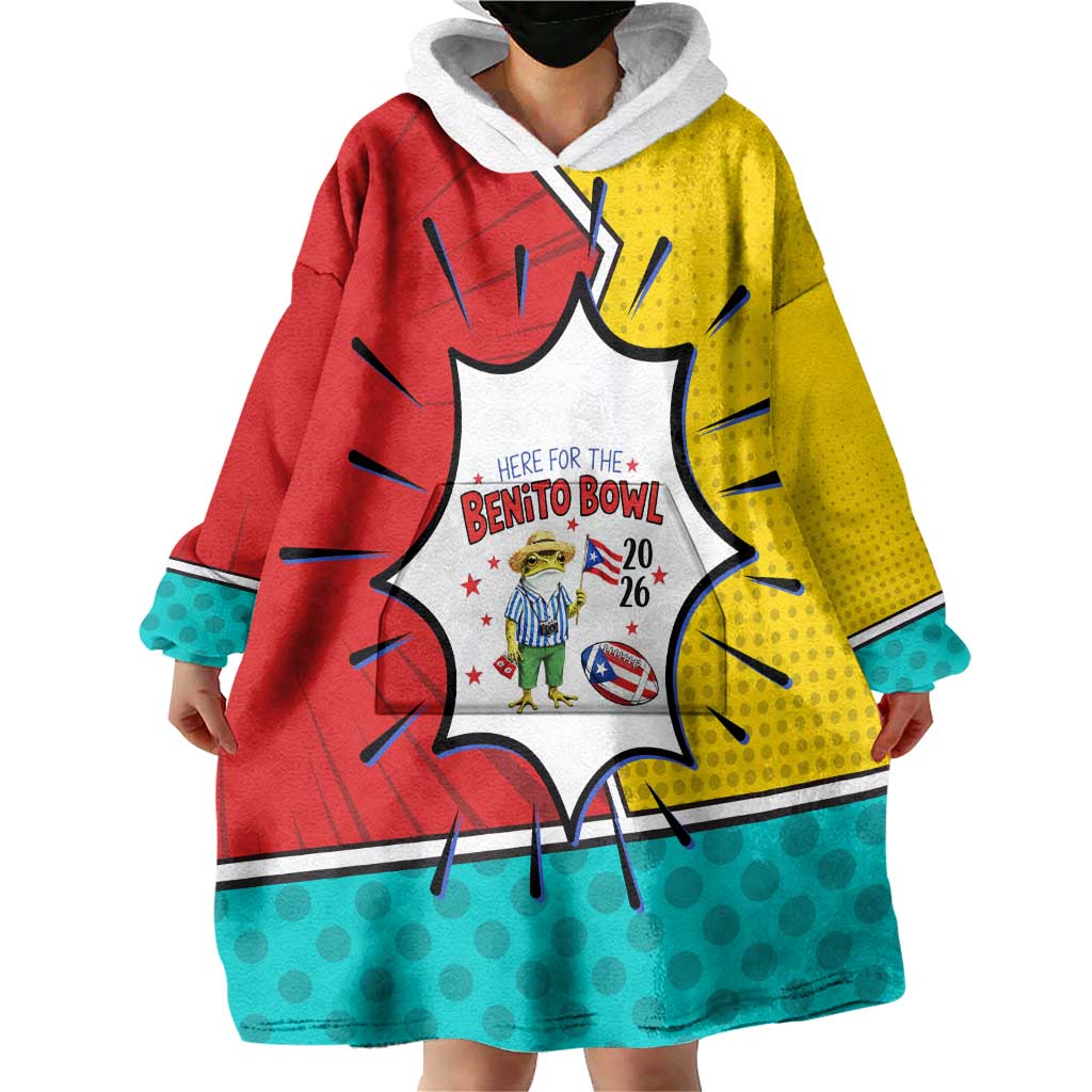 Benito Bowl Puerto Rican Frog Wearable Blanket Hoodie Playful Pop‑Culture Game Day