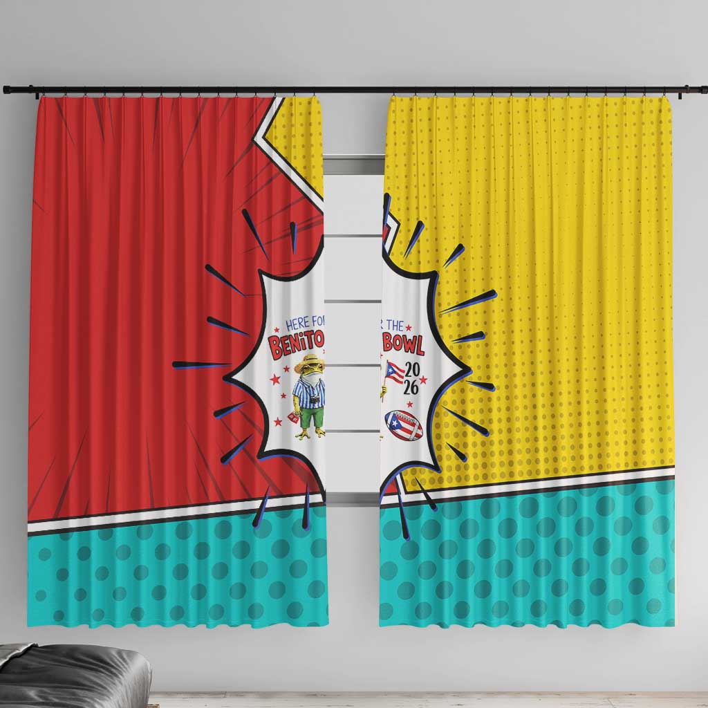 Benito Bowl Puerto Rican Frog Window Curtain Playful Pop‑Culture Game Day