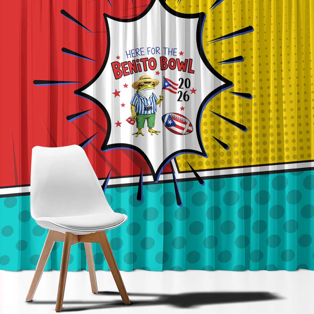 Benito Bowl Puerto Rican Frog Window Curtain Playful Pop‑Culture Game Day