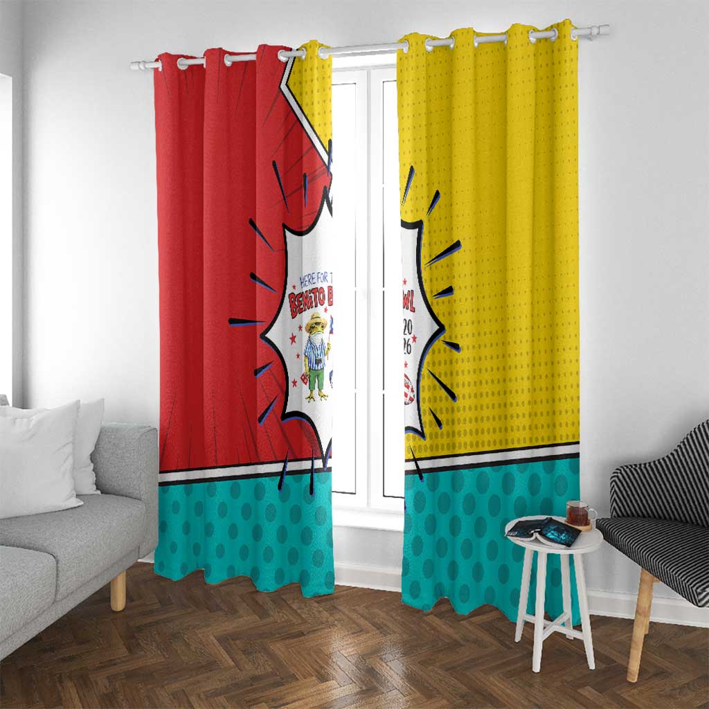 Benito Bowl Puerto Rican Frog Window Curtain Playful Pop‑Culture Game Day