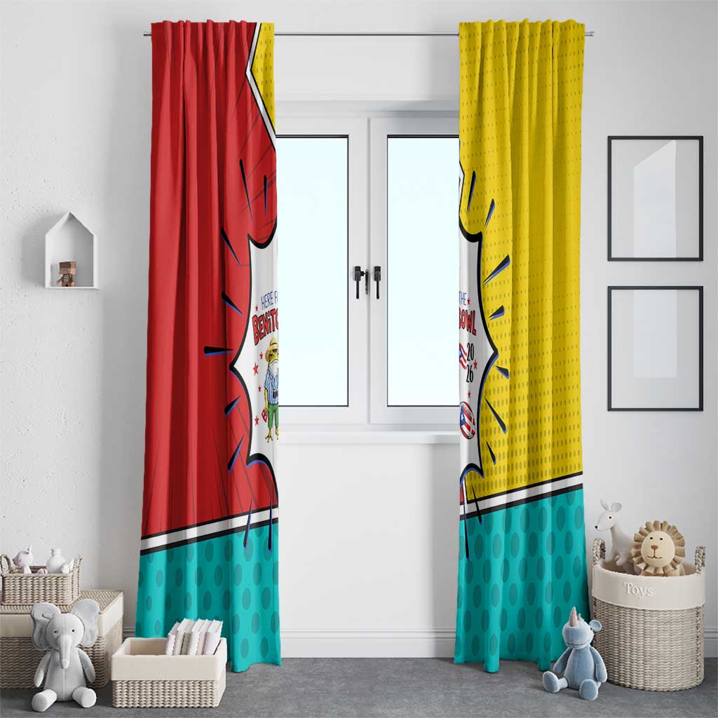 Benito Bowl Puerto Rican Frog Window Curtain Playful Pop‑Culture Game Day