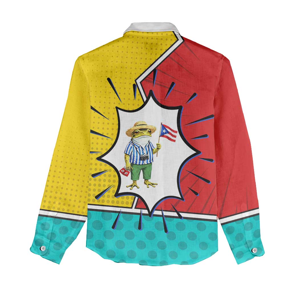Benito Bowl Puerto Rican Frog Women Casual Shirt Playful Pop‑Culture Game Day