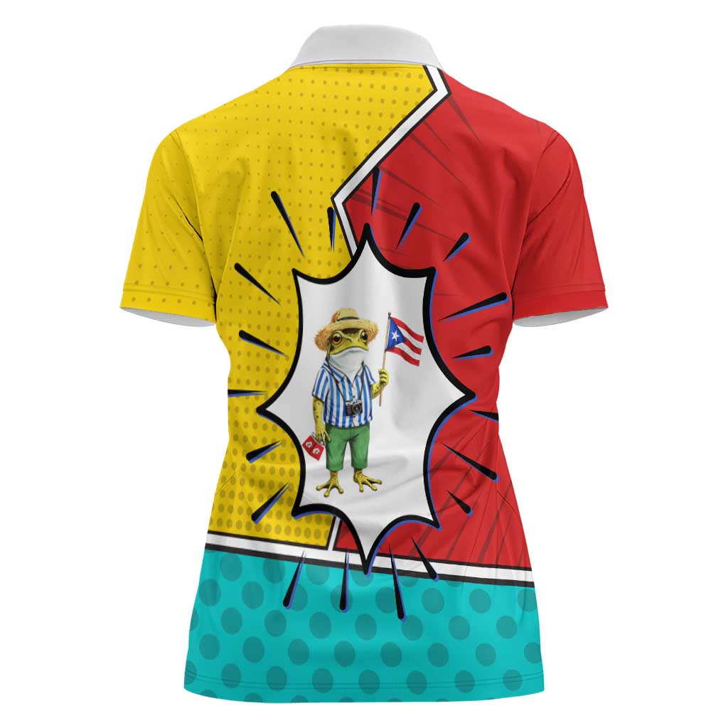 Benito Bowl Puerto Rican Frog Women Polo Shirt Playful Pop‑Culture Game Day