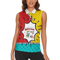 Benito Bowl Puerto Rican Frog Women Sleeveless Polo Shirt Playful Pop‑Culture Game Day