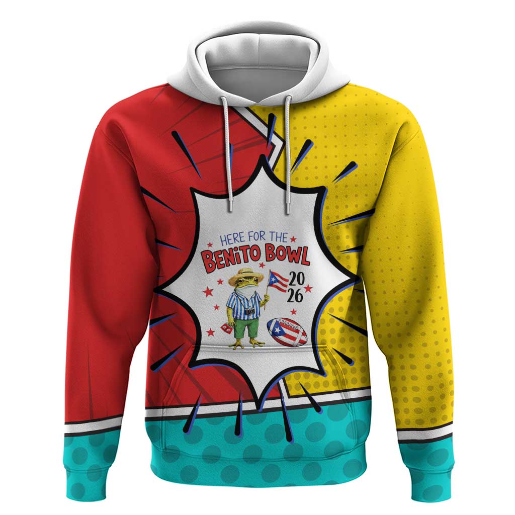 Benito Bowl Puerto Rican Frog Zip Hoodie Playful Pop‑Culture Game Day