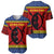 Eswatini Flag Baseball Jersey with Traditional Shield Spear and Cultural Pattern Design - Wonder Print Shop