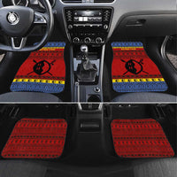 Eswatini Flag Car Mats with Traditional Shield Spear and Cultural Pattern Design - Wonder Print Shop