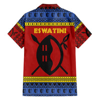 Eswatini Flag Family Matching Puletasi and Hawaiian Shirt with Traditional Shield Spear and Cultural Pattern Design - Wonder Print Shop