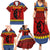 Eswatini Flag Family Matching Summer Maxi Dress and Hawaiian Shirt with Traditional Shield Spear and Cultural Pattern Design - Wonder Print Shop