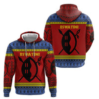 Eswatini Flag Hoodie with Traditional Shield Spear and Cultural Pattern Design - Wonder Print Shop