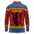 Eswatini Flag Long Sleeve Polo Shirt with Traditional Shield Spear and Cultural Pattern Design - Wonder Print Shop