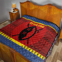 Eswatini Flag Quilt with Traditional Shield Spear and Cultural Pattern Design - Wonder Print Shop